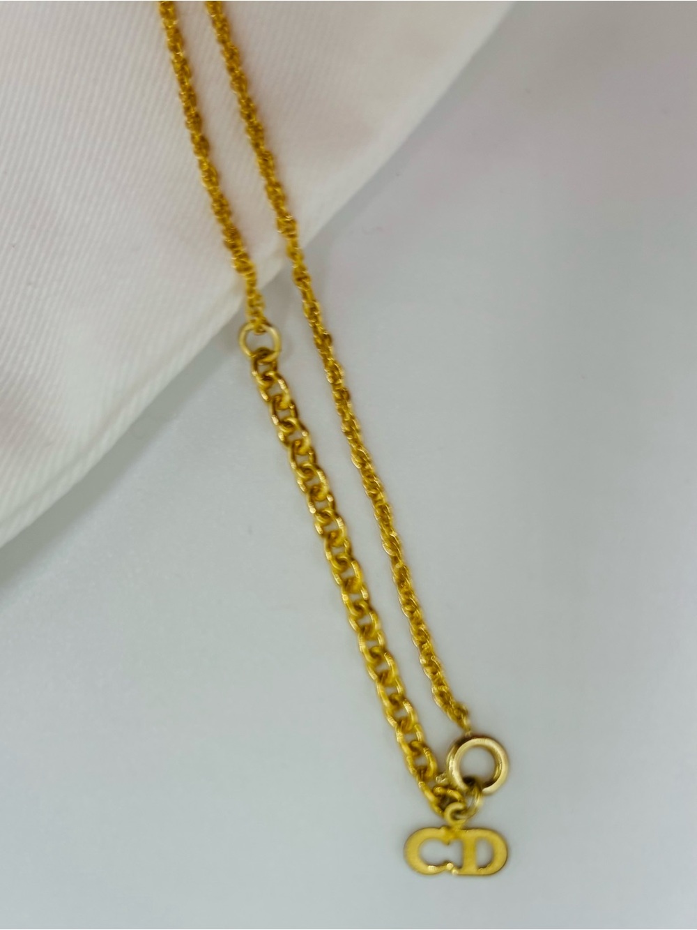 Christian Dior Gold-Tone Pendant Necklace with Chain - Picture 6 of 7